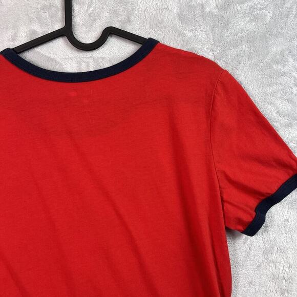 Cleveland Indians Chief Wahoo Shirt Women's Large New Era Merch Red Blue Velvet - Picture 9 of 12